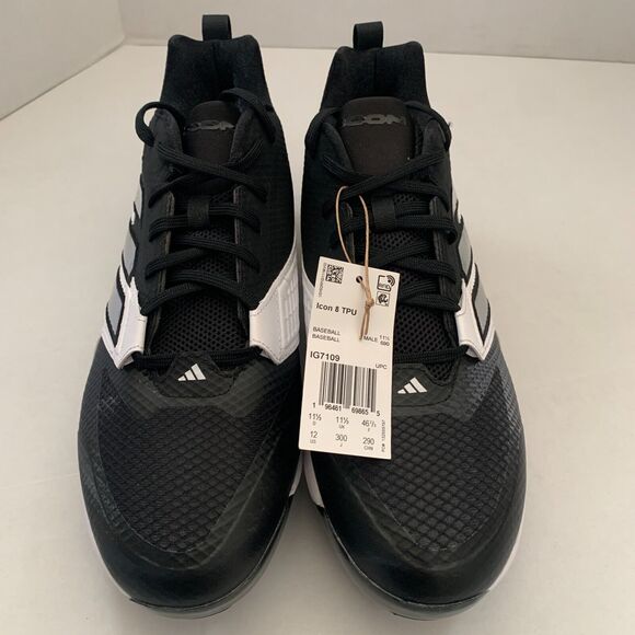 Adidas Icon 8 TPU Men\'s Size 12 Adult Baseball Cleats Black White IG7109 New